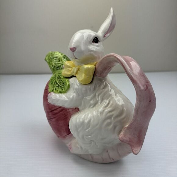 Vintage Teapot Easter Rabbit Bunny Turnip Tea Pot 2 Piece - Picture 11 of 14